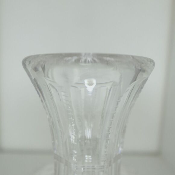 American Brilliant Cut Glass Pinwheel Hobstar Carafe Vase Crystal - Picture 6 of 7